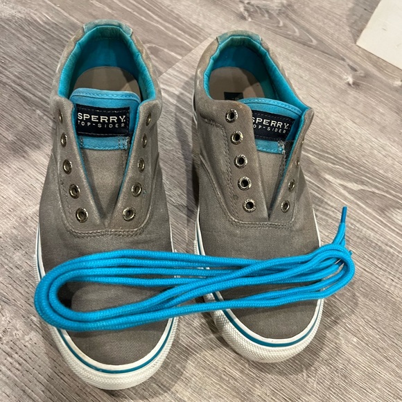 Sperry top-sider men’s canvas shoes. Gray. Size 9.5 - Picture 3 of 4